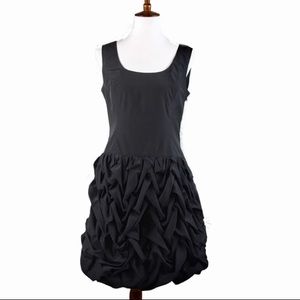 Express Black Sleeveless Sculpted Bubble Hem Midi Dress